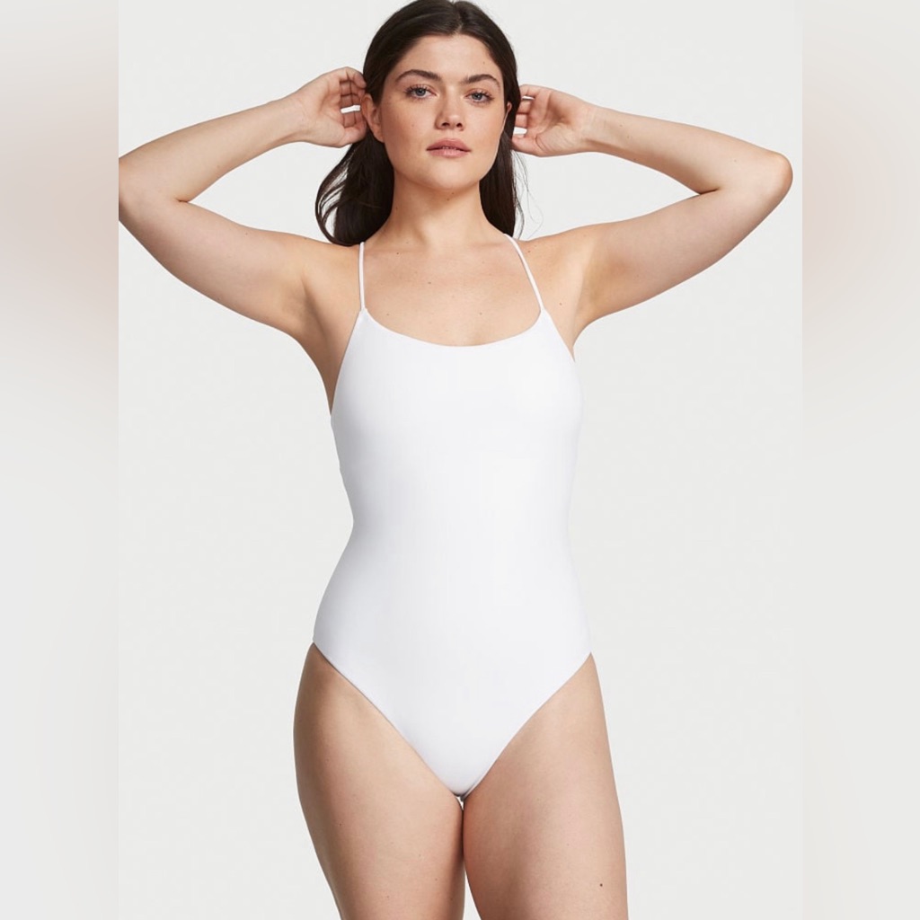 New Victoria Secret Swim Scoop One-Piece Swimsuit Med - White
